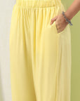 Solid A-Line Cotton Kurta Set with Embroidery & Afghani Salwar