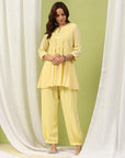 Solid A-Line Cotton Kurta Set with Embroidery & Afghani Salwar