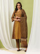 Floral Printed A-Line Cotton Kurta Set with Embroidery & Cotton Dupatta