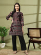 Placement Printed A-Line Poly Muslin Co-ord Set with Sewroskie Work
