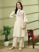 Solid A-Line Cotton Flex Kurta Set with Embroidery & Lace Detail